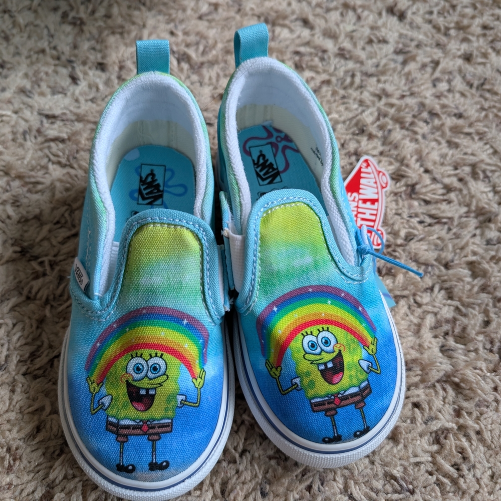 Vans Kids' Blue SpongeBob Slip-On Shoes